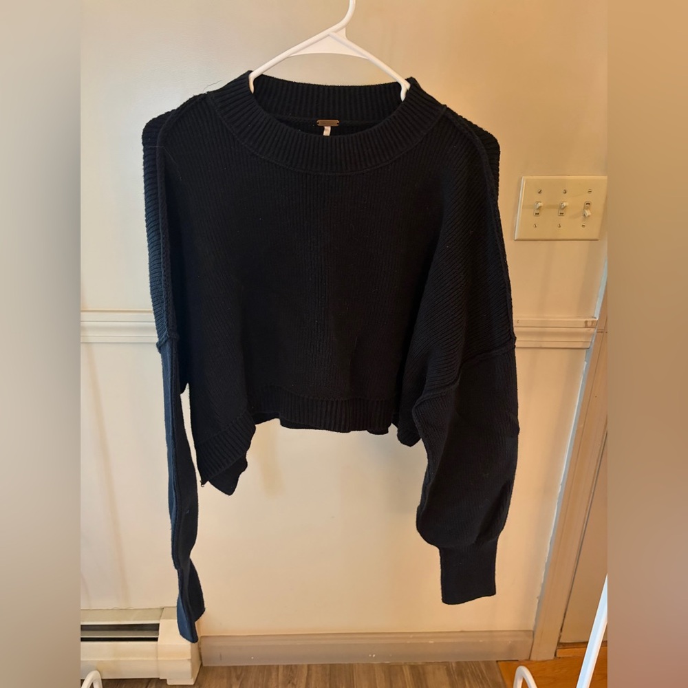 Free People Easy Street Crop in Black Size Small